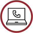 Icon of phone on the screen of a laptop